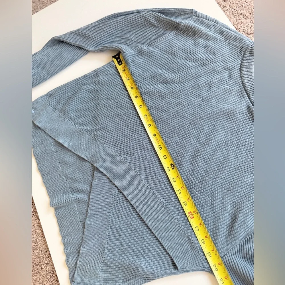 lululemon Reversible Crossover Sweater Blue Chambray Cashmere Blend Sz 12